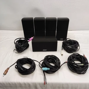 5 X BOSE ACOUSTIMASS DOUBLE CUBE SATELLITEN HEIMKINO LAUTSPRECHER SCHWARZ + KABEL - Bild 1 von 7