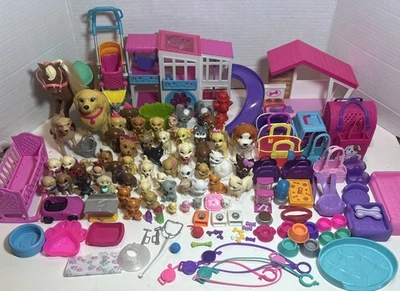 Enorme Mattel Barbie Mascotas Animales Accesorios Lote Zoológico Perros Gatos Caballo Perro Casa Foto 1 de 4