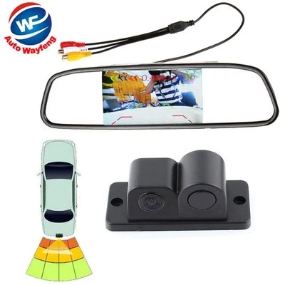 4.3"Car Reverse Rear View Mirror Display Monitor+Backup Camera & Radar Sensor - Image 1 of 4