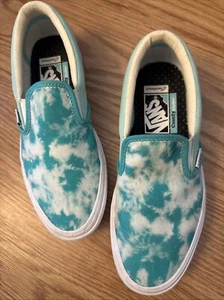 Vans Slip On Sneakers Acid Wash Teal White Unisex Women’s Size 7.5 Men’s Size 6 - Picture 1 of 9