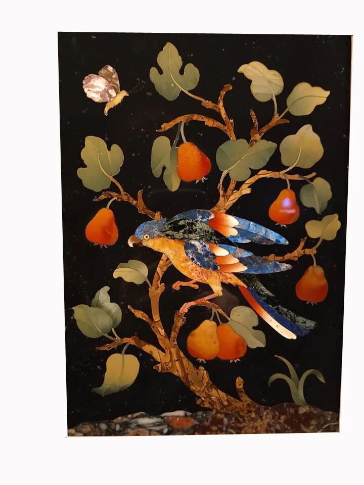 20" x 15" Marble side Table Top pietradura marquetry Handmade Home Furniture - Image 1 of 1