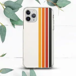 Retro Streifen Vintage minimalistische Hülle für iPhone X SE 11 12 13 14 15 Pro Max XR - Bild 1 von 1