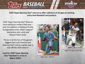 2020 Topps Opening Day Baseball Base - Pick Your Card #1-200 - Complete Your Set