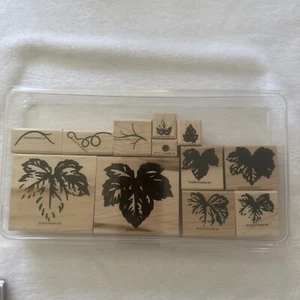 Rubber stamps to make Stampin' Up 2000 leaves Fine Vine decoratives Set Of 12 - Picture 1 of 3