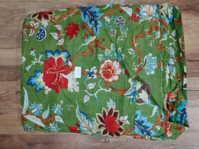 25 Yard Indian Cotton Handmade Print Fabric Sanganeri Hand Block Printed Fabric - Image 1 of 3