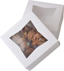 6" X 6" X 3" White Bakery Box | Auto-Popup | Small Pie Boxes with Window | 20 Pa