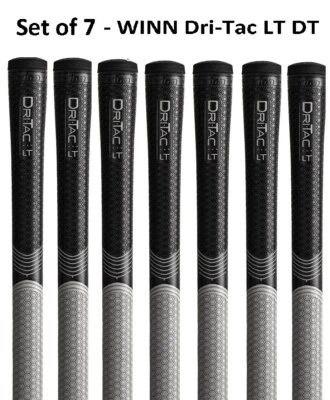 SET OF 7 - Winn Grips Winn Dri-Tac LT (Less Taper) Golf Grip Standard 5LTDT-BKG