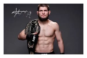 Póster autógrafo de Khabib Nurmagomedov estampado fotográfico firmado de UFC Connor McGregor - Imagen 1 de 1