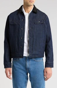 Rag & Bone Eli Men's Insulated Denim Trucker Jacket in Indigo Blue Size L - Picture 1 of 5