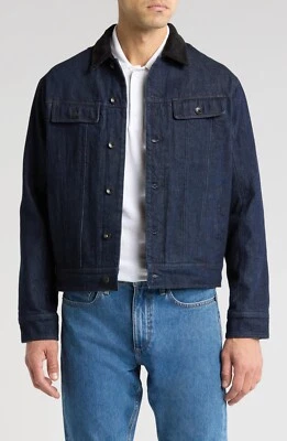 Rag & Bone Eli Men's Insulated Denim Trucker Jacket in Indigo Blue Size L - Image 1 of 4