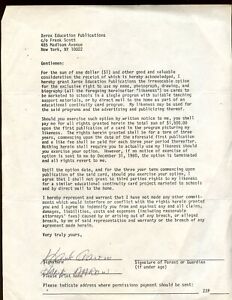 1980 Xerox Education Publications Hank Aaron Signed & Print Contract JSA LOA