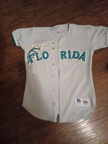 Vintage 90s Russell Athletic Diamond Collection Florida Marlins Jersey Size 40 Cover