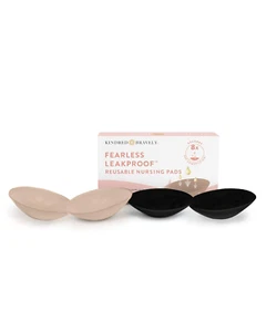 Reusable Nursing Breast Pads, Ultra Absorbent, Washable (4 Pack, Beige/Black) - Picture 1 of 12