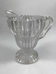 ANTIKES KAISERGLAS #256 "FEILE / GERIPPTER SÄGEZAHN" klar SAHNEKÄNNCHEN 5,5" - Bild 1 von 8