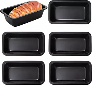 6 Piece Non-Stick Mini Loaf Pan - 3.5 X 6 Inch Carbon Steel Bread and Toast Mold - Picture 1 of 12