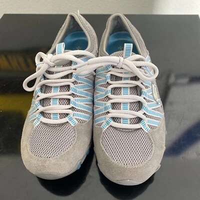 Women’s Skechers comfort shoe Size 7.5 grey and light blue Light Use Comfortable - Image 1 of 4