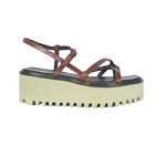 ALL BLACK $189 Strappy Platform Toe Ring Sandals Women's 37/7