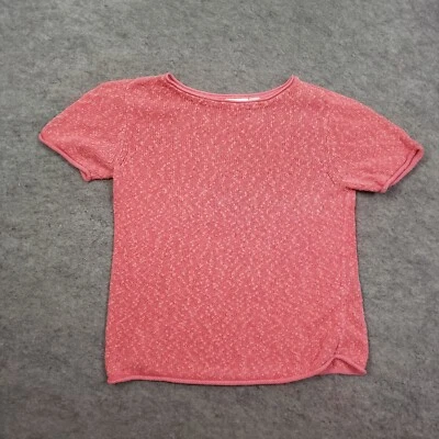 Liz Claiborne Shirt Womens Medium Pink Knit Top Short Sleeve Round Neck Ladies * - Image 1 of 4