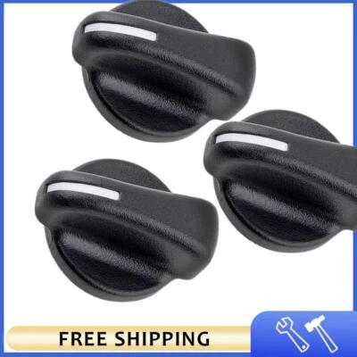 3X Control Knob Fan Speed Heater A/C 05011218AA Fits Wrangler TJ 1999-2006 Black - Image 1 of 4