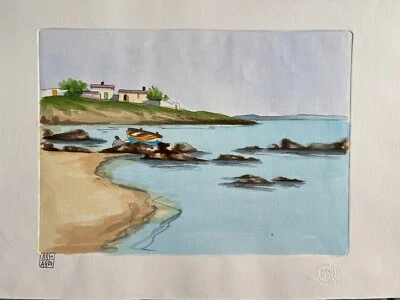 Dipinto Aldo Riso Certificato 35x50 "Marina Ionica" Quadro Raro Originale Nuovo - Immagine 1 di 4