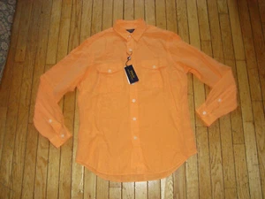 CAMISA POLO RALPH LAUREN HOMBRE NARANJA LINO, ALGODÓN, SEDA TALLA MEDIANA NUEVA CON ETIQUETAS@$148.00 - Imagen 1 de 12