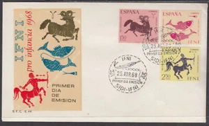 Ifni 233/35 1968 Pro infancia Signos del Zodiaco SPD Sobre Primer Día - Imagen 1 de 1