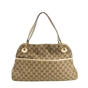 EBAY LIVE Gucci GG Canvas Beige x White Eclipse Medium Shoulder Bag-#3552 - Picture 1 of 9