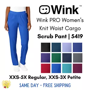 Wink PRO Women's Knit Waist Cargo Scrub Pant - Regular and Petite | 5419 - Picture 1 of 20