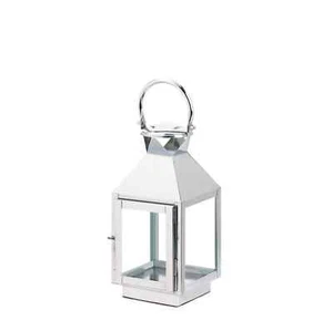 Accent Plus Home Locomotion Small Stainless Steel Candle Lantern Metal Glass - Picture 1 of 3