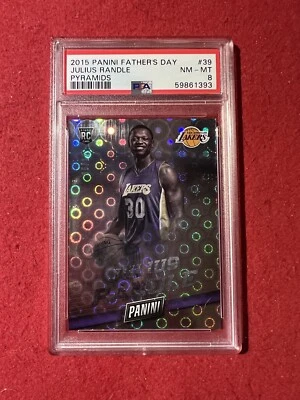 2015-16 Panini Fathers Day Julius Randle RC Pyramids Holo 5/10 PSA 8 Lakers - Image 1 of 2
