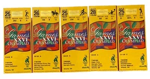 Set of 5 Atlanta 1996 Olympics Used Ticket - Volleyball Baseball Basketball Etc - Picture 1 of 2