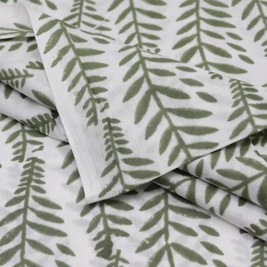 5 Yard Hand Block Print Handmade Cotton Indian Natural Sanganeri Print Fabric. - Picture 1 of 7