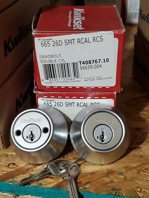 Kwikset 665 26D SMT RCAL RCS  SmartKey Sec 665 Double Cyl Deadbolt Satin Chrome  - Image 1 of 4