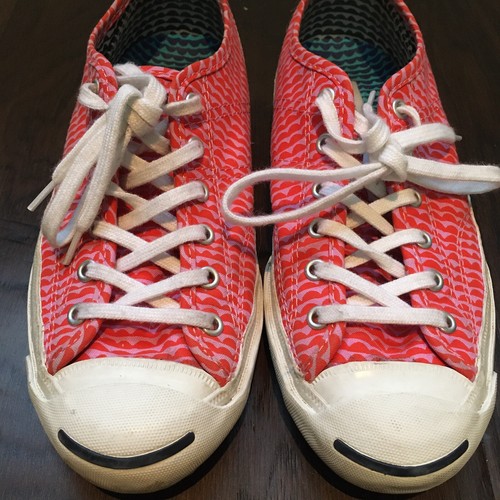 CONVERSE Sneaker da donna Jack Purcell X Marimekko taglia 7 5 rosso tela rosa