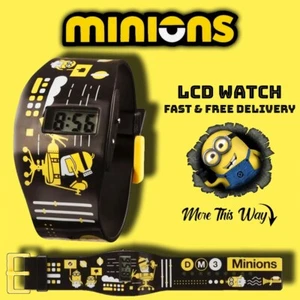 Minions Despicable Me 3 LCD Digital Watch - Kids Black Minions Design Strap - Picture 1 of 3