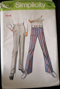 MEN'S PANTS & JEAN-CUT BELL-BOTTOM PANTS by Simplicity - Picture 1 of 3