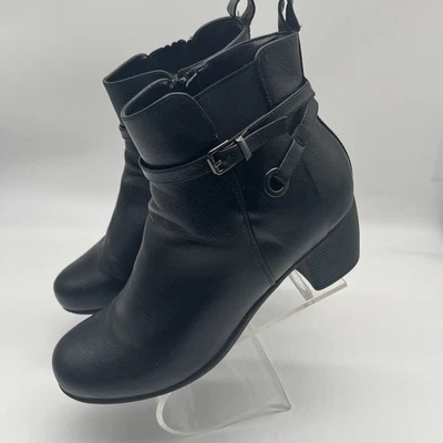 Botines Nicole negros de imitación de cuero - para mujer talla 10M Foto 1 de 4