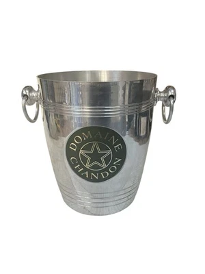 "Cubo de vino champán francés vintage Domaine Chandon etiqueta verde Francia 9""" Foto 1 de 4