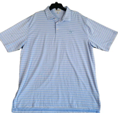 Peter Millar Summer Comfort Polo Shirt Kapalua Golf Men's XXL Blue Striped — 第 1/4 张图片