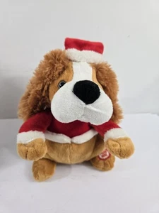 Depart 56 Santa Puppy Dog Plush Sings & Moves Rare Christmas 8" Battery Operated - Picture 1 of 8