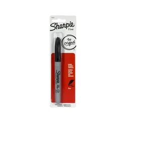 Marcador permanente Sharpie punta fina negro paquete de 2 embalaje al por menor - Imagen 1 de 5