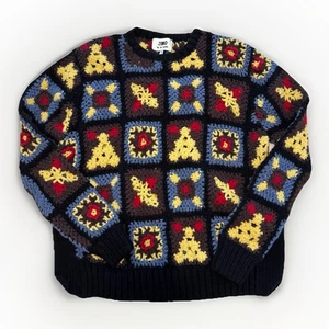Zimo Crochet Granny Wool Multicolor Patchwork Sweater XS Retails $590 Designer - Picture 1 of 5