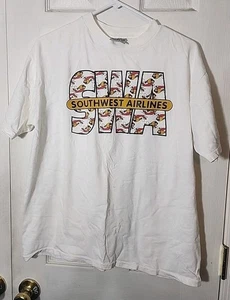 Vintage 90s Southwest Airlines Plane Shirt Mens Size Large - Picture 1 of 5