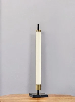 30" Black Marble Metal Standard Table Lamp - Image 1 of 4