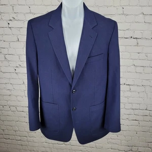 Blazer Abrigo Deportivo Saks Fifth Avenue Azul 100% Lana 2 Botones Muescas Talla Mediana M - Imagen 1 de 16