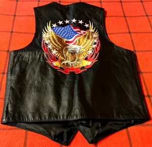 Unik Leather Apparel Bikers Vest Sz Teens (S) Pure Leather 4 Front Snap Buttons - Picture 1 of 8