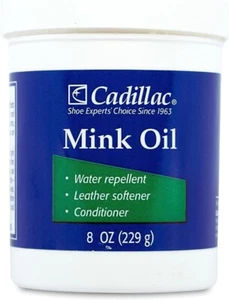 Cadillac Mink Oil Water Repellent Leather Softener Conditioner Shoe Jacket 8 Oz - Picture 1 of 5