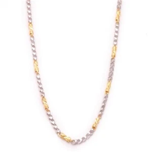 Collar de cadena estilo eslabón de platino 950 y oro rosa de 18 quilates para hombre 20 pulgadas 39,50 gms - Imagen 1 de 5