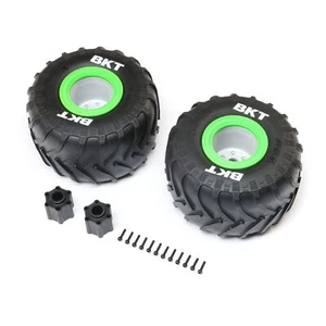 Losi LOS-1818 BKT 2.6" MT Tire/Wheel Med w/Beadlock Ring Green (2) for LMT 2.0 - Picture 1 of 1
