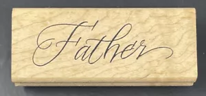 Timbro in gomma legno legno famiglia stile penna elegantemente scritto padre - Foto 1 di 3
